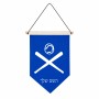 דגל לתליה על קיר בעיצוב אישי עם השם שלך בעיצוב כדור בסיס גודל 30 × 19.5 ס"מ