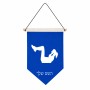 דגל לתליה על קיר בעיצוב אישי עם השם שלך בעיצוב אישה מתאמנת גודל 30 × 19.5 ס"מ