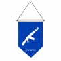 דגל לתליה על קיר בעיצוב אישי עם השם שלך בעיצוב אק 47 גודל 30 × 19.5 ס"מ