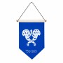 דגל לתליה על קיר בעיצוב אישי עם השם שלך בעיצוב פרחי קרן גודל 30 × 19.5 ס"מ