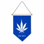 דגל לתליה על קיר בעיצוב אישי עם השם שלך בעיצוב עלה מריחואנה - גראס גודל 30 × 19.5 ס"מ