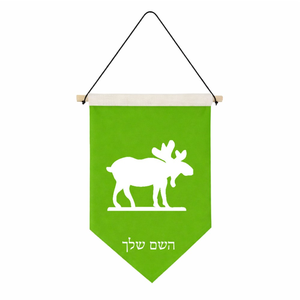 דגל לתליה על קיר בעיצוב אישי עם השם שלך בעיצוב דישון גודל 30 × 19.5 ס"מ