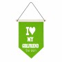 דגל לתליה על קיר בעיצוב אישי עם השם שלך בעיצוב אוהב את החברה שלי גודל 30 × 19.5 ס"מ