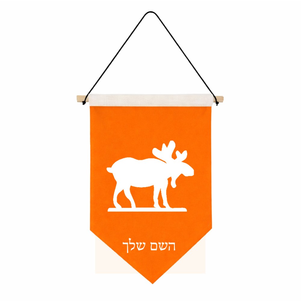 דגל לתליה על קיר בעיצוב אישי עם השם שלך בעיצוב דישון גודל 30 × 19.5 ס"מ