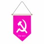 דגל לתליה על קיר בעיצוב אישי עם השם שלך בעיצוב פטיש ומגל גודל 30 × 19.5 ס"מ