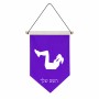 דגל לתליה על קיר בעיצוב אישי עם השם שלך בעיצוב אישה מתאמנת גודל 30 × 19.5 ס"מ