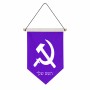 דגל לתליה על קיר בעיצוב אישי עם השם שלך בעיצוב פטיש ומגל גודל 30 × 19.5 ס"מ