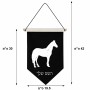 דגל לתליה על קיר בעיצוב אישי עם השם שלך בעיצוב סוס גודל 30 × 19.5 ס"מ