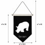 דגל לתליה על קיר בעיצוב אישי עם השם שלך בעיצוב קרנף גודל 30 × 19.5 ס"מ