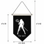 דגל לתליה על קיר בעיצוב אישי עם השם שלך בעיצוב אישה שטן גודל 30 × 19.5 ס"מ