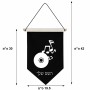 דגל לתליה על קיר בעיצוב אישי עם השם שלך בעיצוב תקליטור - אזור מוזיקה גודל 30 × 19.5 ס"מ