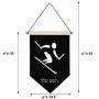 דגל לתליה על קיר בעיצוב אישי עם השם שלך בעיצוב סקי אולימפי גודל 30 × 19.5 ס"מ