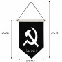 דגל לתליה על קיר בעיצוב אישי עם השם שלך בעיצוב פטיש ומגל גודל 30 × 19.5 ס"מ