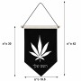 דגל לתליה על קיר בעיצוב אישי עם השם שלך בעיצוב עלה מריחואנה - גראס גודל 30 × 19.5 ס"מ