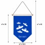 דגל לתליה על קיר בעיצוב אישי עם השם שלך בעיצוב עטלפים גודל 30 × 19.5 ס"מ