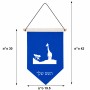 דגל לתליה על קיר בעיצוב אישי עם השם שלך בעיצוב ג'ירפה באפריקה גודל 30 × 19.5 ס"מ