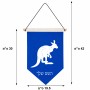 דגל לתליה על קיר בעיצוב אישי עם השם שלך בעיצוב קנגורו גודל 30 × 19.5 ס"מ