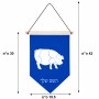 דגל לתליה על קיר בעיצוב אישי עם השם שלך בעיצוב חזיר גודל 30 × 19.5 ס"מ