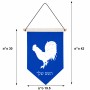 דגל לתליה על קיר בעיצוב אישי עם השם שלך בעיצוב תרנגול גודל 30 × 19.5 ס"מ