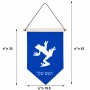 דגל לתליה על קיר בעיצוב אישי עם השם שלך בעיצוב צפרדע טרופית גודל 30 × 19.5 ס"מ