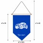 דגל לתליה על קיר בעיצוב אישי עם השם שלך בעיצוב מכונית גודל 30 × 19.5 ס"מ