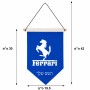 דגל לתליה על קיר בעיצוב אישי עם השם שלך בעיצוב פרארי גודל 30 × 19.5 ס"מ