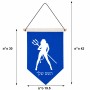 דגל לתליה על קיר בעיצוב אישי עם השם שלך בעיצוב אישה שטן גודל 30 × 19.5 ס"מ