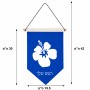 דגל לתליה על קיר בעיצוב אישי עם השם שלך בעיצוב פרח היביסקוס גודל 30 × 19.5 ס"מ