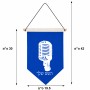 דגל לתליה על קיר בעיצוב אישי עם השם שלך בעיצוב מיקרופון גודל 30 × 19.5 ס"מ