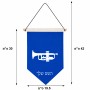 דגל לתליה על קיר בעיצוב אישי עם השם שלך בעיצוב חצוצרה גודל 30 × 19.5 ס"מ