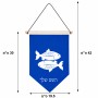 דגל לתליה על קיר בעיצוב אישי עם השם שלך בעיצוב מזלות - דגים גודל 30 × 19.5 ס"מ