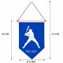 דגל לתליה על קיר בעיצוב אישי עם השם שלך בעיצוב שחקן בייסבול גודל 30 × 19.5 ס"מ