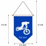 דגל לתליה על קיר בעיצוב אישי עם השם שלך בעיצוב רוכב אופניים גודל 30 × 19.5 ס"מ