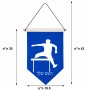 דגל לתליה על קיר בעיצוב אישי עם השם שלך בעיצוב קפיצת משוכות גודל 30 × 19.5 ס"מ