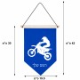 דגל לתליה על קיר בעיצוב אישי עם השם שלך בעיצוב מוטוקרוס גודל 30 × 19.5 ס"מ