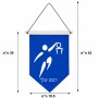 דגל לתליה על קיר בעיצוב אישי עם השם שלך בעיצוב כדורסל אולימפי גודל 30 × 19.5 ס"מ