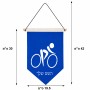 דגל לתליה על קיר בעיצוב אישי עם השם שלך בעיצוב אופניים אולימפיים גודל 30 × 19.5 ס"מ