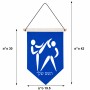 דגל לתליה על קיר בעיצוב אישי עם השם שלך בעיצוב לוחמים אולימפיים גודל 30 × 19.5 ס"מ