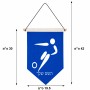דגל לתליה על קיר בעיצוב אישי עם השם שלך בעיצוב כדורגל אולימפי גודל 30 × 19.5 ס"מ
