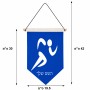 דגל לתליה על קיר בעיצוב אישי עם השם שלך בעיצוב רצים אולימפיים גודל 30 × 19.5 ס"מ