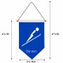 דגל לתליה על קיר בעיצוב אישי עם השם שלך בעיצוב קפיצת סקי אולימפית גודל 30 × 19.5 ס"מ