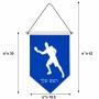 דגל לתליה על קיר בעיצוב אישי עם השם שלך בעיצוב שחקן פינג פונג גודל 30 × 19.5 ס"מ
