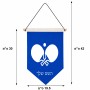 דגל לתליה על קיר בעיצוב אישי עם השם שלך בעיצוב פינג פונג גודל 30 × 19.5 ס"מ