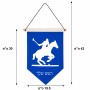 דגל לתליה על קיר בעיצוב אישי עם השם שלך בעיצוב שחקן פולו - סוס גודל 30 × 19.5 ס"מ