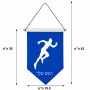 דגל לתליה על קיר בעיצוב אישי עם השם שלך בעיצוב רץ גודל 30 × 19.5 ס"מ