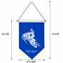 דגל לתליה על קיר בעיצוב אישי עם השם שלך בעיצוב אופנוע שלג גודל 30 × 19.5 ס"מ