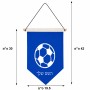 דגל לתליה על קיר בעיצוב אישי עם השם שלך בעיצוב כדורגל כדור כדורגל גודל 30 × 19.5 ס"מ