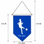 דגל לתליה על קיר בעיצוב אישי עם השם שלך בעיצוב שחקנית כדורגל - אישה גודל 30 × 19.5 ס"מ