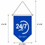 דגל לתליה על קיר בעיצוב אישי עם השם שלך בעיצוב 24 ביולי גודל 30 × 19.5 ס"מ