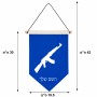 דגל לתליה על קיר בעיצוב אישי עם השם שלך בעיצוב אק 47 גודל 30 × 19.5 ס"מ